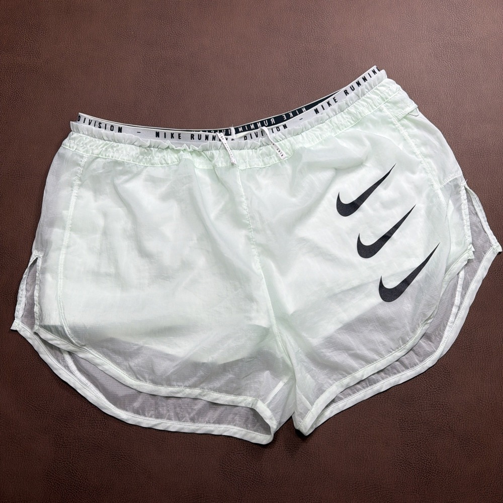 Nike Running Division 2-in-1 Tempo Luxe Light Green Shorts Mint Women's XL Rare!